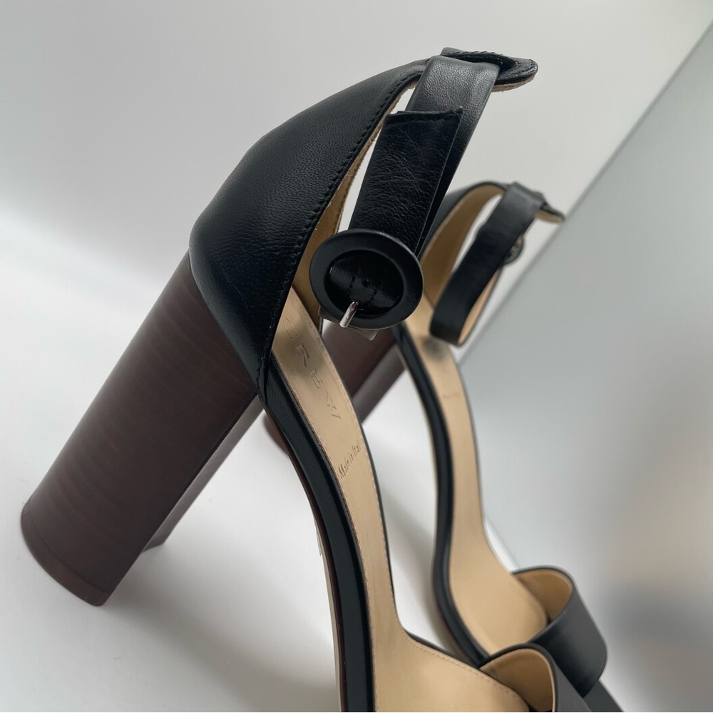 NEW J.CREW Stella Black Leather Heels Sandals Size 7 Made in Italy 4,5”// 9cm - Picture 7 of 11